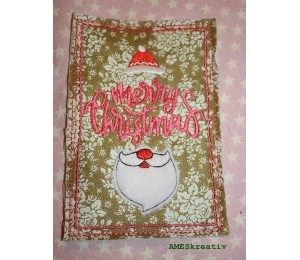 Stickdatei ITH - Postkarte Santa Christmas